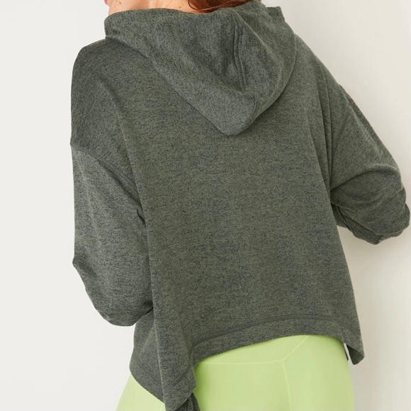 Cropped Sweater-Knit Hoodie - Picture 2 of 4